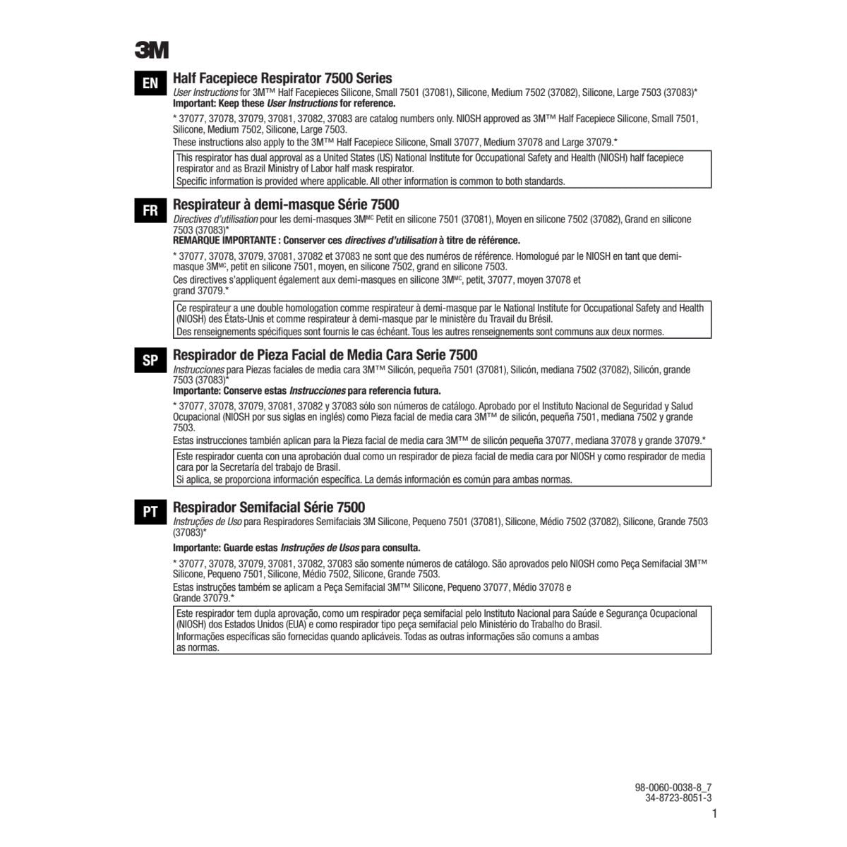 3M 37082 7502 Reusable Respirator Half Facepiece, Medium, Silicone, Cool Flow Valve, Drop-Down Harness, Bayonet Connections, Dual Airline Compatible (7000002162) (10 Pack) - 9