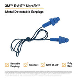 3M 340-4007 E-A-R UltraFit Earplugs, Metal Detectable, Corded, Poly Bag (7000002319) (100 Pack) - 8