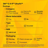 3M 340-4003 E-A-R Earplugs, Uncorded, Poly Bag, Yellow (7000002321) (400 Pack) - 8