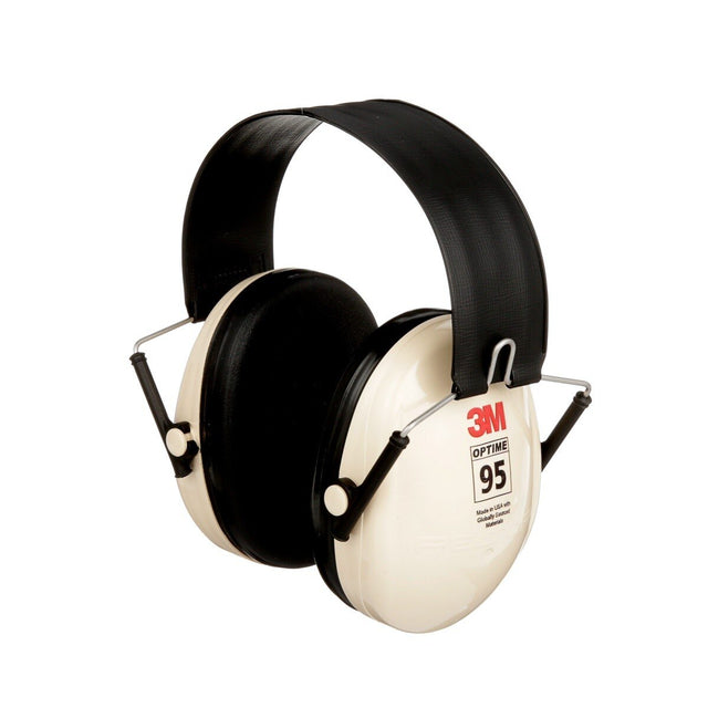 3M H6F/V PELTOR Optime 95 Folding Over-the-Head Earmuffs, 21 dB NRR, Adjustable, Beige (7000002328)