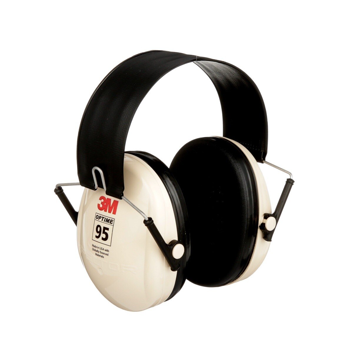 3M H6F/V PELTOR Optime 95 Folding Over-the-Head Earmuffs, 21 dB NRR, Adjustable, Beige (7000002328) - 2