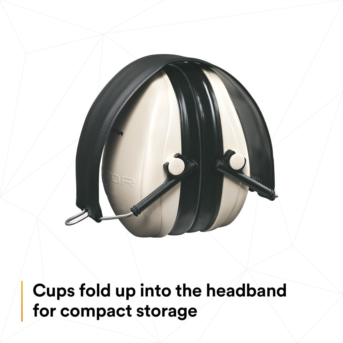 3M H6F/V PELTOR Optime 95 Folding Over-the-Head Earmuffs, 21 dB NRR, Adjustable, Beige (7000002328) - 6