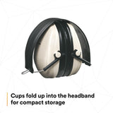 3M H6F/V PELTOR Optime 95 Folding Over-the-Head Earmuffs, 21 dB NRR, Adjustable, Beige (7000002328) - 6