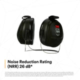 3M 7000002329 PELTOR Optime 101 Behind-the-Head Earmuffs, 26 dB NRR, H7B (10 Pack) - 7