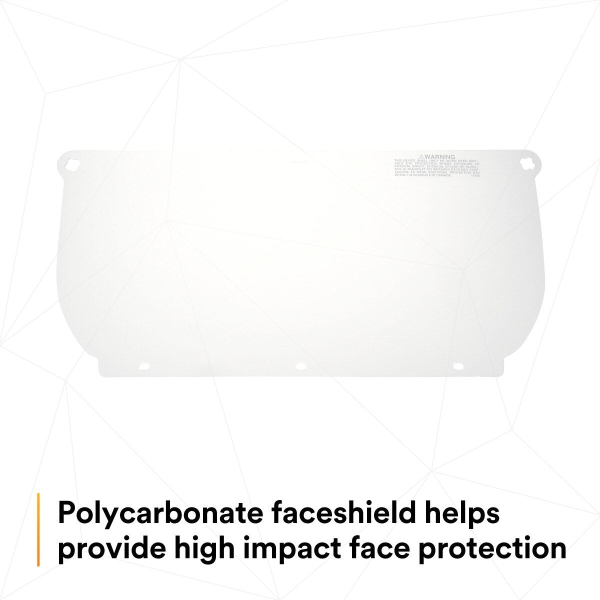 3M 82543-00000 Clear Polycarbonate Faceshield Window, Flat, Transparent, 14.5 in x 7.5 in (WP98) (7000002337) (10 Pack) - 6