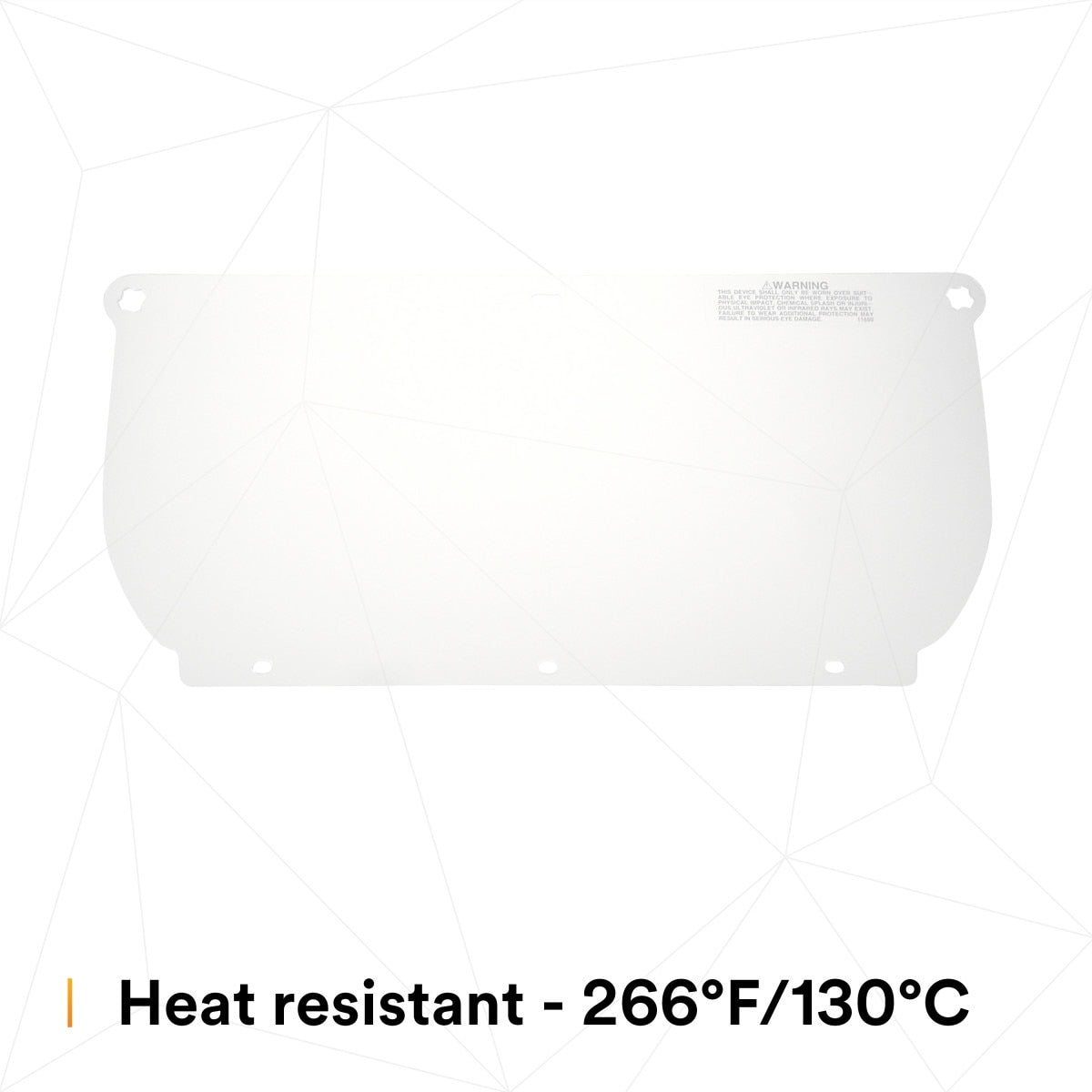 3M 82543-00000 Clear Polycarbonate Faceshield Window, Flat, Transparent, 14.5 in x 7.5 in (WP98) (7000002337) (10 Pack) - 7