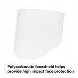 3M 82701-00000 82701 Clear Polycarbonate Faceshield WP96, Molded, Transparent, 14-1/2 in x 9 in (7000002339) (10 Pack) - 2