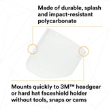 3M 82701-00000 82701 Clear Polycarbonate Faceshield WP96, Molded, Transparent, 14-1/2 in x 9 in (7000002339) (10 Pack) - 6