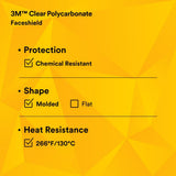 3M 82701-00000 82701 Clear Polycarbonate Faceshield WP96, Molded, Transparent, 14-1/2 in x 9 in (7000002339) (10 Pack) - 8