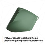 3M 82702-00000 Polycarbonate Faceshield Window, Molded, Dark Green, 14.5 in x 9 in (WP96C) (7000002340) (10 Pack) - 2