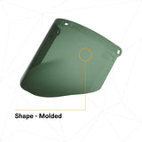 3M 82702-00000 Polycarbonate Faceshield Window, Molded, Dark Green, 14.5 in x 9 in (WP96C) (7000002340) (10 Pack) - 5