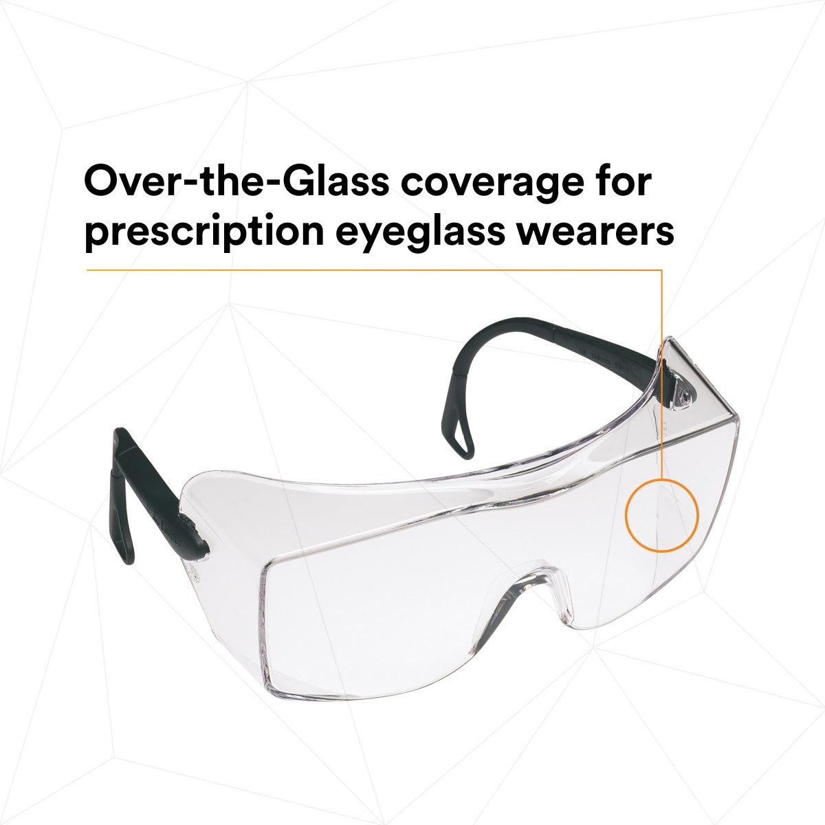 3M 62226 OX Protective Eyewear 2000, 12166-00000-20 Clear Anti-Fog Lens, Black Secure Grip Temple (7000002373) (20 Pack) - 3