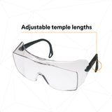 3M 62226 OX Protective Eyewear 2000, 12166-00000-20 Clear Anti-Fog Lens, Black Secure Grip Temple (7000002373) (20 Pack) - 4