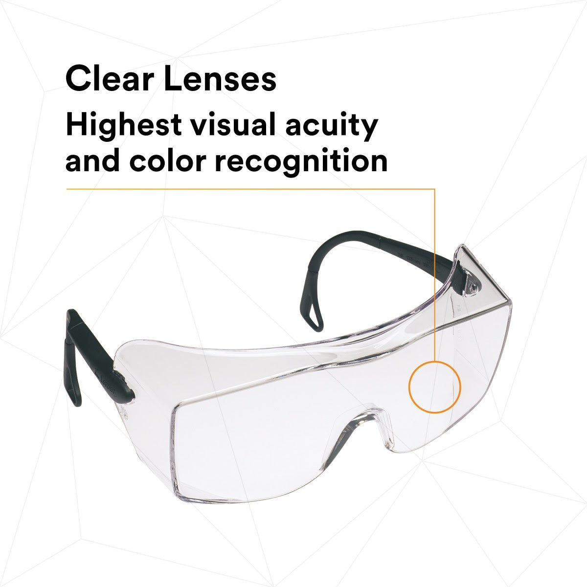 3M 62226 OX Protective Eyewear 2000, 12166-00000-20 Clear Anti-Fog Lens, Black Secure Grip Temple (7000002373) (20 Pack) - 7