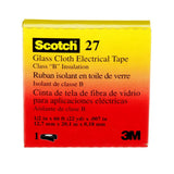 3M 27-1/2"X66' Scotch Glass Cloth Electrical Tape, 1/2 in x 66 ft, 7 mil, White, Rubber Adhesive, High Temperature (7000005814) - 10