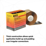 3M 2228-2X10FT Scotch Rubber Mastic Tape 2228, 2 in x 10 ft, Black, 65 mil, Conformable Self-Fusing Electrical Insulating Moisture Sealing (7000005986) - 2