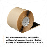 3M 2228-2X10FT Scotch Rubber Mastic Tape 2228, 2 in x 10 ft, Black, 65 mil, Conformable Self-Fusing Electrical Insulating Moisture Sealing (7000005986) - 3