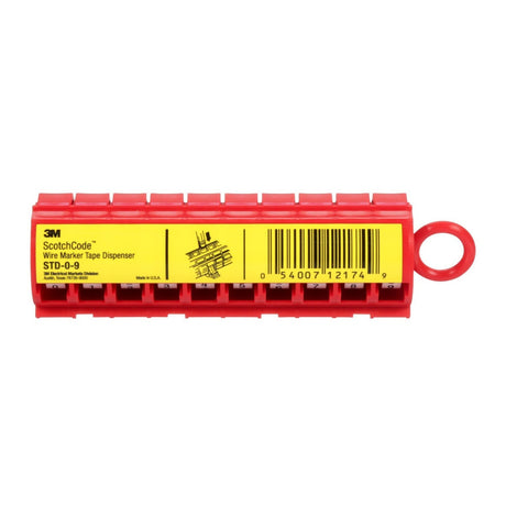 3M STD-0-9 Wire Marker Tape Dispenser with Tape, Pre-printed Numbers 0-9, Red, Acrylic Adhesive (7000006035) (25Pack)