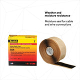 3M 2228-1X10FT Scotch Rubber Mastic Tape 2228, Black, 1 in x 10 ft, 65 mil, Conformable Self-Fusing Electrical Insulating Moisture Sealing (7000006048) (12 Pack) - 5