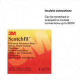 3M SCOTCHFIL-PUTTY Electrical Insulation Putty, Black, 1-1/2 in x 60 in (7000006089) (12 Pack) - 8