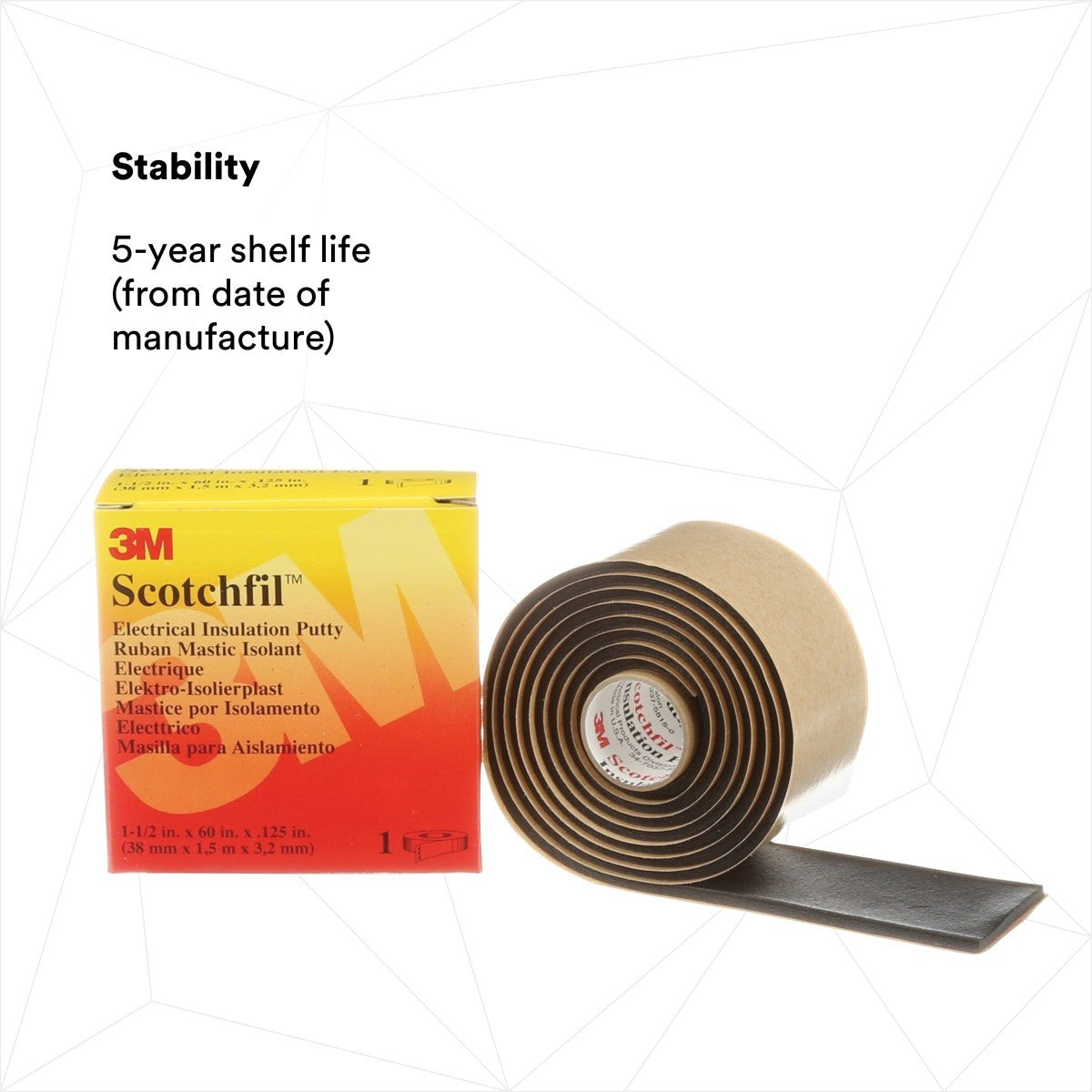 3M SCOTCHFIL-PUTTY Electrical Insulation Putty, Black, 1-1/2 in x 60 in (7000006089) (12 Pack) - 9