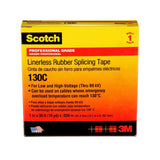 3M Scotch Linerless Rubber Splicing Tape 130C, Black, 1 in x 30 ft, 30 mil, Self Fusing, UV Resistant (130C-1X30FT) (7000006090) (24 Pack) - 2