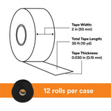 3M 7000006091 Linerless Rubber Splicing Tape 130C, 2 in. x 30 ft, Professional Grade (1 Roll) - 7