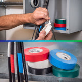 3M 35-3/4X66FT-GN Scotch Vinyl Color Coding Electrical Tape 35, Green, 3/4 in x 66 ft, 7 mil, Flame Retardant (7000006098) (10 Pack) - 10