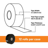 3M 51UP-2X100FT Vinyl Corrosion Protection Tape 51, Unprinted, Black, 2 in x 100 ft (7000006135) (12 Pack) - 5