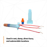 3M DBO/B-6 BULK Direct Bury Splice Kit, O/B+ Wire Connector, 18-10 AWG, UV-Resistant, Moisture Sealed, Flame Retardant (7000006238) (100 Pack) - 8