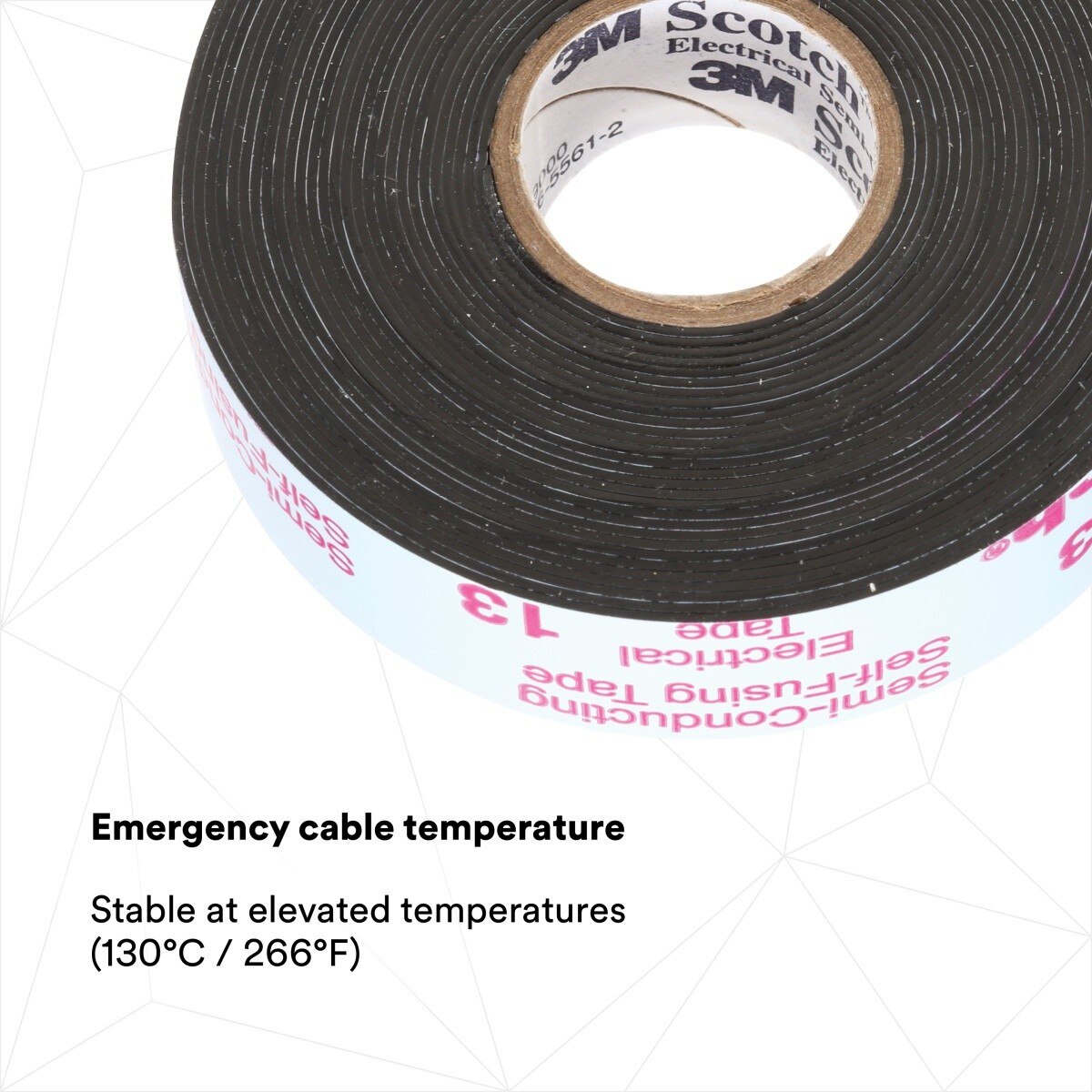 3M 13-3/4X15FT-K Scotch Electrical Semi-Conducting Tape 13, 3/4 in x 15 ft, Printed, Black (7000007284) (50 Pack) - 3
