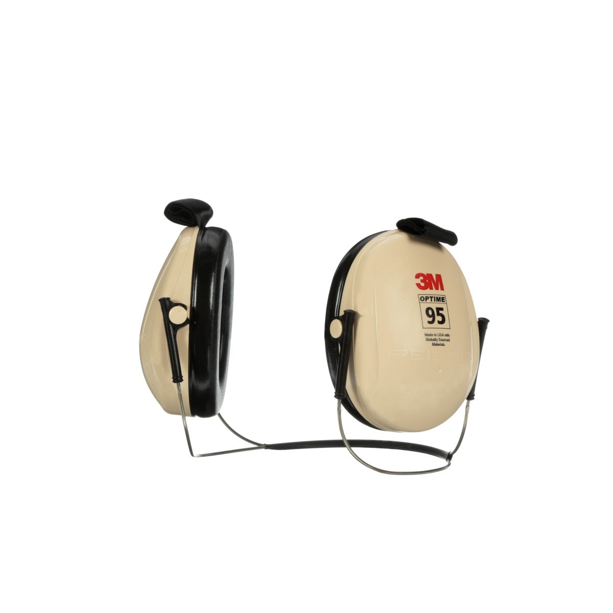 3M H6B/V 08062 PELTOR Optime 95 Behind-the-Head Earmuffs, 21 dB NRR, Adjustable Earcups, Beige (7000009666)