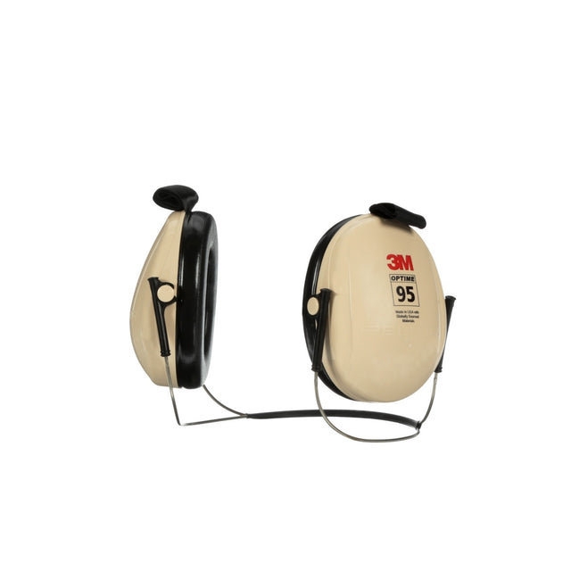 3M H6B/V 08062 PELTOR Optime 95 Behind-the-Head Earmuffs, 21 dB NRR, Adjustable Earcups, Beige (7000009666)
