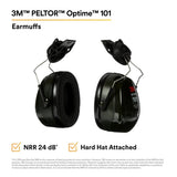 3M H7P3E PELTOR Optime 101 Hard Hat Attached Earmuffs 24 dB NRR (7000009668) - 5