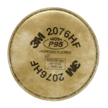 3M 2076HF Particulate Cartridge Filter, P95, Hydrogen Fluoride, Bayonet, Nuisance Level Acid Gas Relief (7000021310) (1 Pair) (50 Pack)