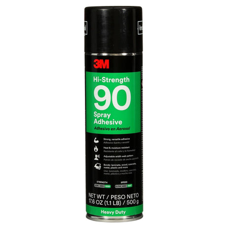 3M 90 30023 Hi-Strength Spray Adhesive, Clear, 24 fl oz Can (Net Wt 17.6 oz) (7000023924)