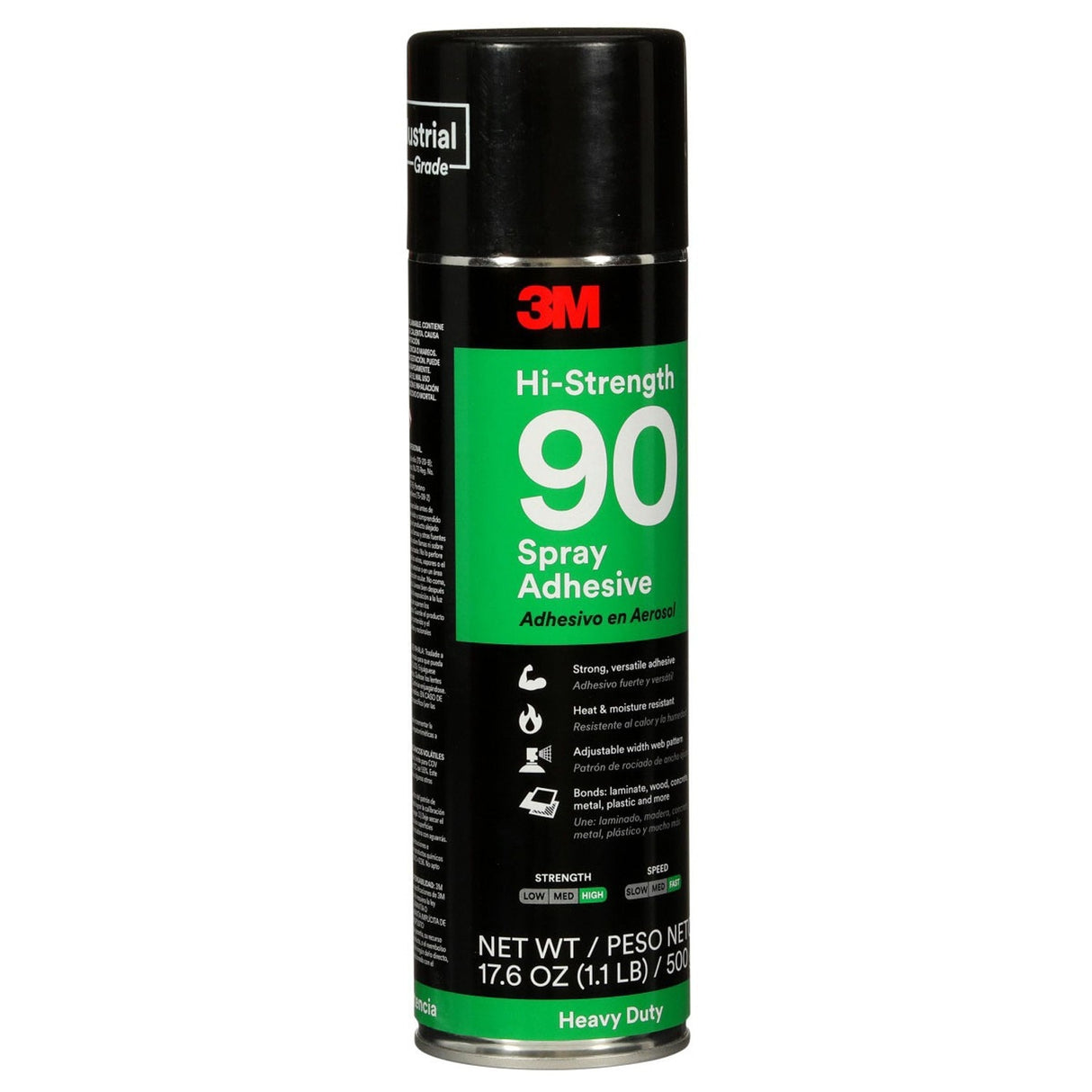 3M 90 Hi-Strength Spray Adhesive, Clear, 24 fl oz Can (Net Wt 17.6 oz) (30023) (7000023924) (12 Pack) - 2