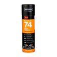 3M 74 Foam Fast Spray Adhesive, Orange, 24 fl oz Can, Net Wt 16.9 oz (82242) (7000023925) (12 Pack)