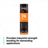 3M 74 Foam Fast Spray Adhesive, Orange, 24 fl oz Can, Net Wt 16.9 oz (82242) (7000023925) (12 Pack) - 6