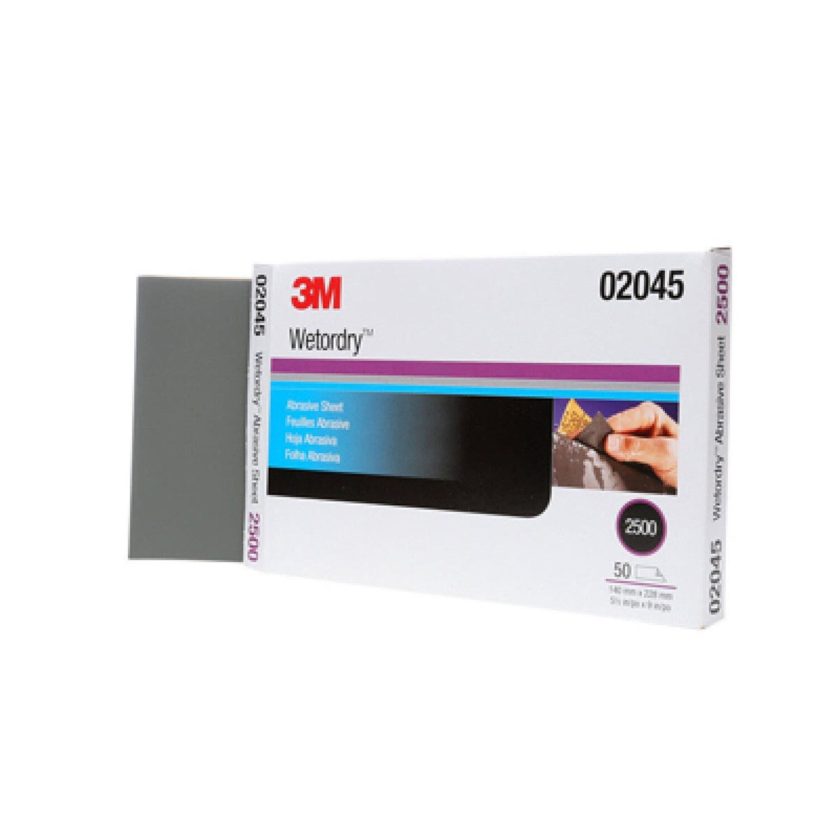 3M 401Q 02045 Wetordry Abrasive Sheet, 2500 Grit, Black, 5 1/2 in x 9 in (7000028117) (250 Pack) - 4
