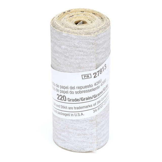 3M 426U Stikit Paper Refill Roll, PSA, SiC 220 Grit A Weight, Gray, 2-1/2 in x 95 in (7000028211) (50 Pack)