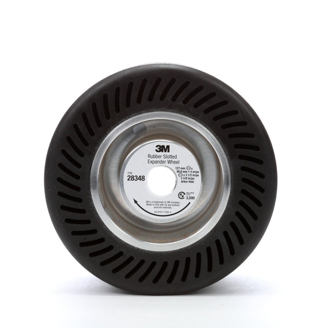 3M 28348 Rubber Slotted Expander Wheel, 5 in x 3-1/2 in 5/8 in Arbor Hole (7000028221)