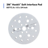 3M 05777 5777 Hookit Soft Interface Pad, Gray Foam, Hole Pattern, 6 in x 1/2 in x 3/4 in, Auto Body Sanding (7000028239) (10 Pack) - 7