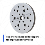 3M 05777 5777 Hookit Soft Interface Pad, Gray Foam, Hole Pattern, 6 in x 1/2 in x 3/4 in, Auto Body Sanding (7000028239) (10 Pack) - 9