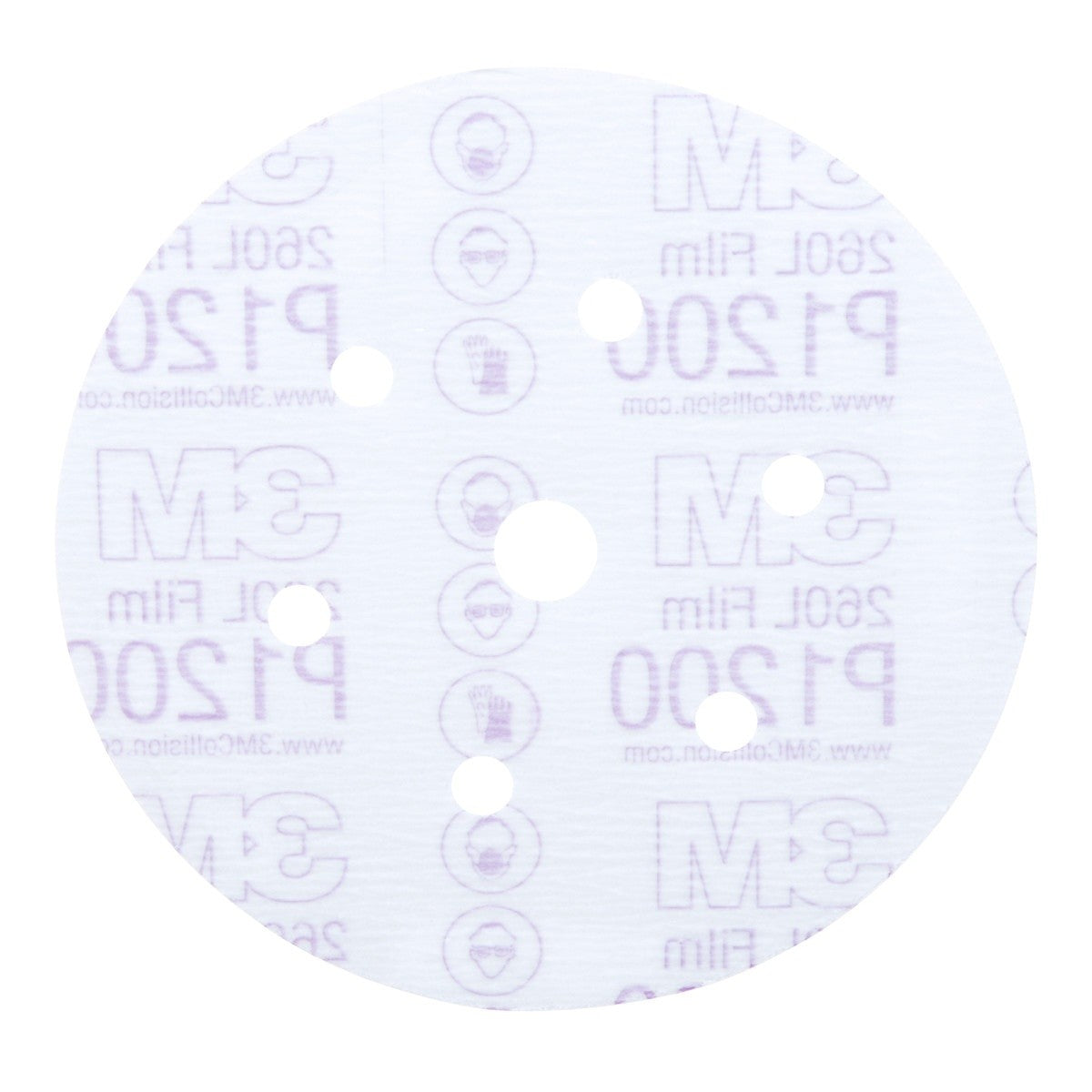 3M 260L 01068 Hookit Finishing Film Abrasive Disc Dust Free P1200 White 6 in (7000028242) (400 Pack) - 3