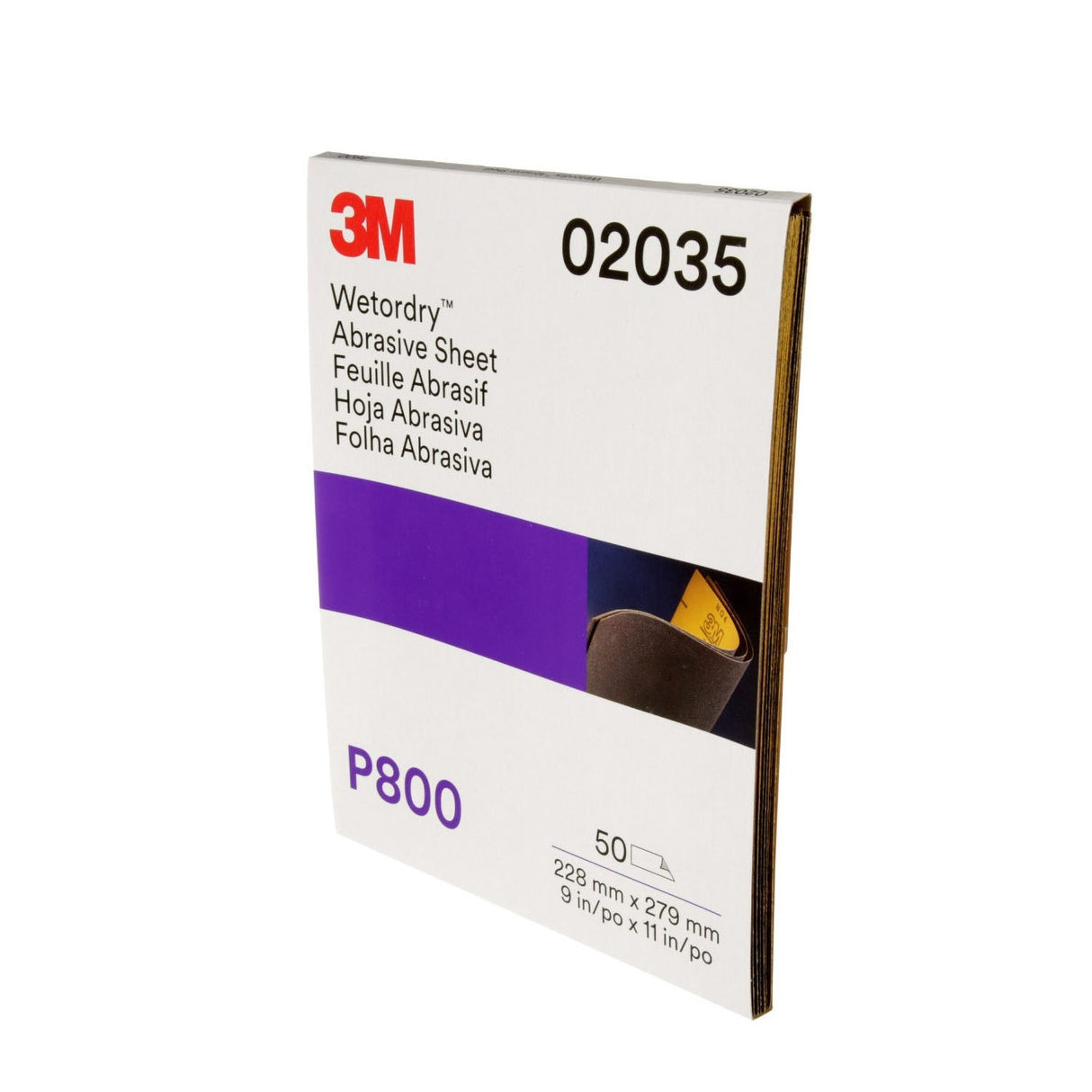 3M 213Q 02035 Abrasive Sheet, P800 Grit, Black, 9 in x 11 in (7000028324) (250 Pack) - 4