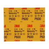 3M 02036 213Q Abrasive Sheet, P600, Wet/Dry Aluminum Oxide, Black, 9 in x 11 in (7000028325) (250 Pack) - 9