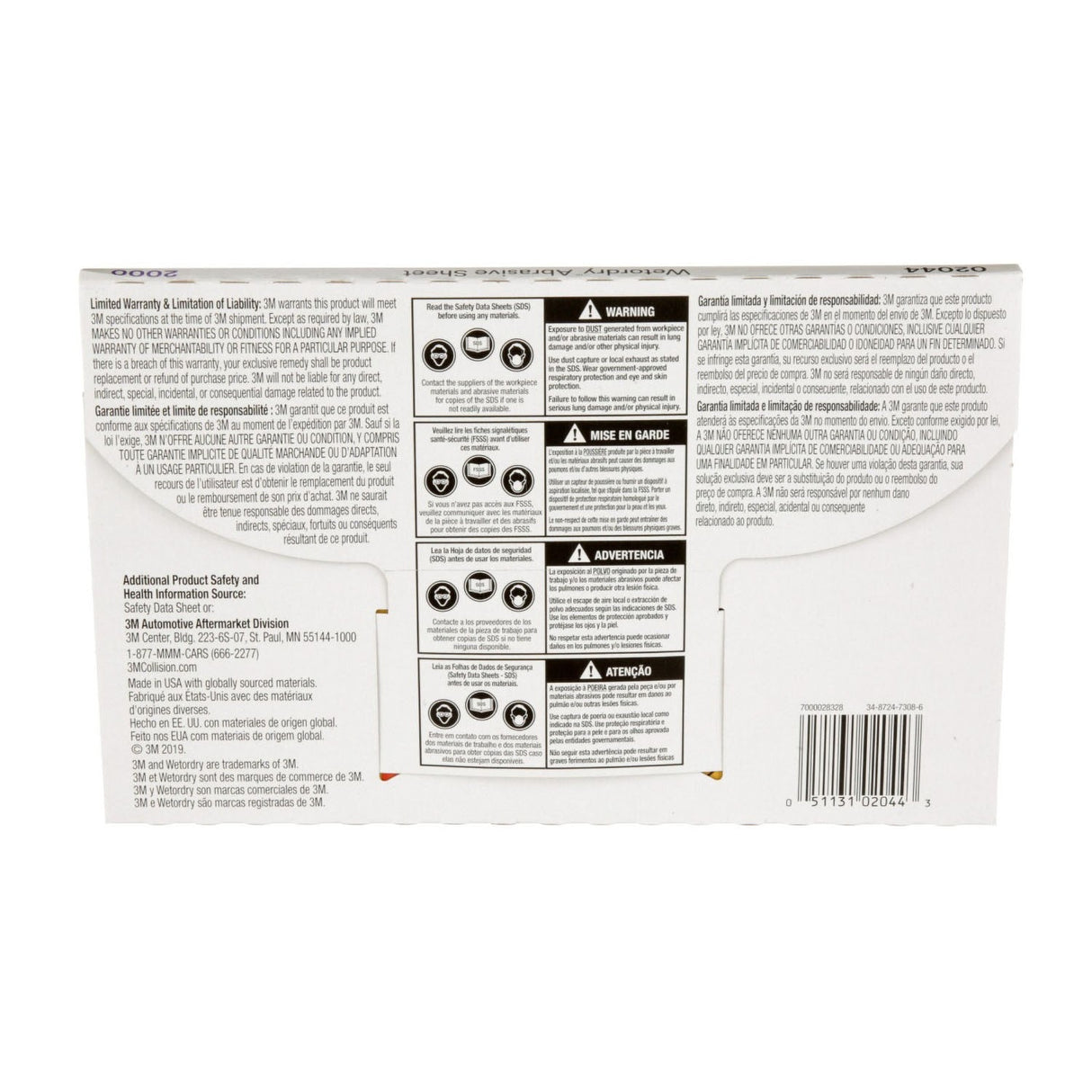 3M 401Q 02044 Abrasive Sheet, SiC 2000 Grit, Black, Wet/Dry, 5 1/2 in x 9 in (7000028328) (250 Pack) - 6