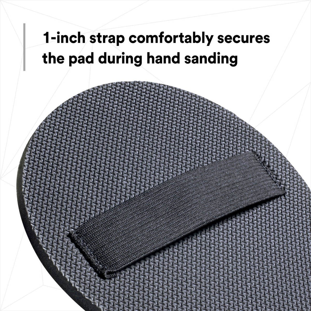 3M Hookit Hand Pad, Hook and Loop, Soft Foam Rubber, Black, 6 in, 1 in Strap (05791) (7000028382) (20 Pack) - 3