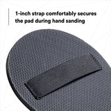 3M Hookit Hand Pad, Hook and Loop, Soft Foam Rubber, Black, 6 in, 1 in Strap (05791) (7000028382) (20 Pack) - 3